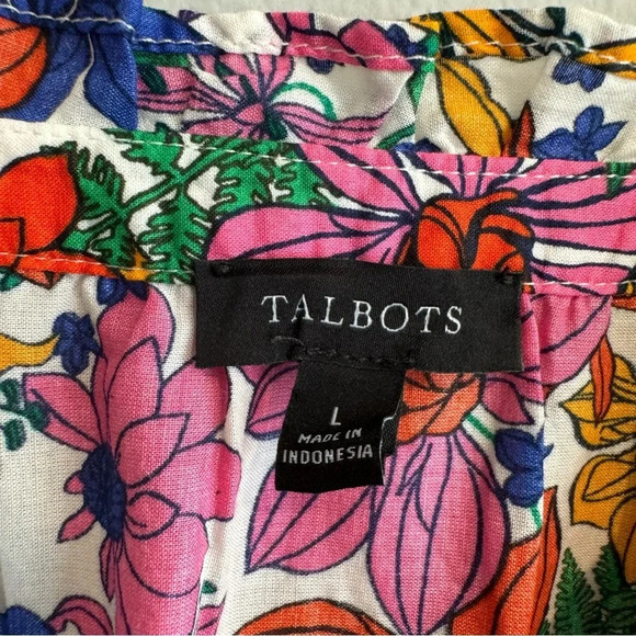 Talbots Floral Blouse - Multicolor and White - Picture 8 of 9